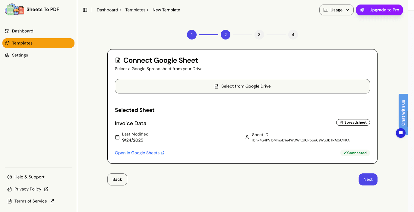 Connect Your Google Sheet